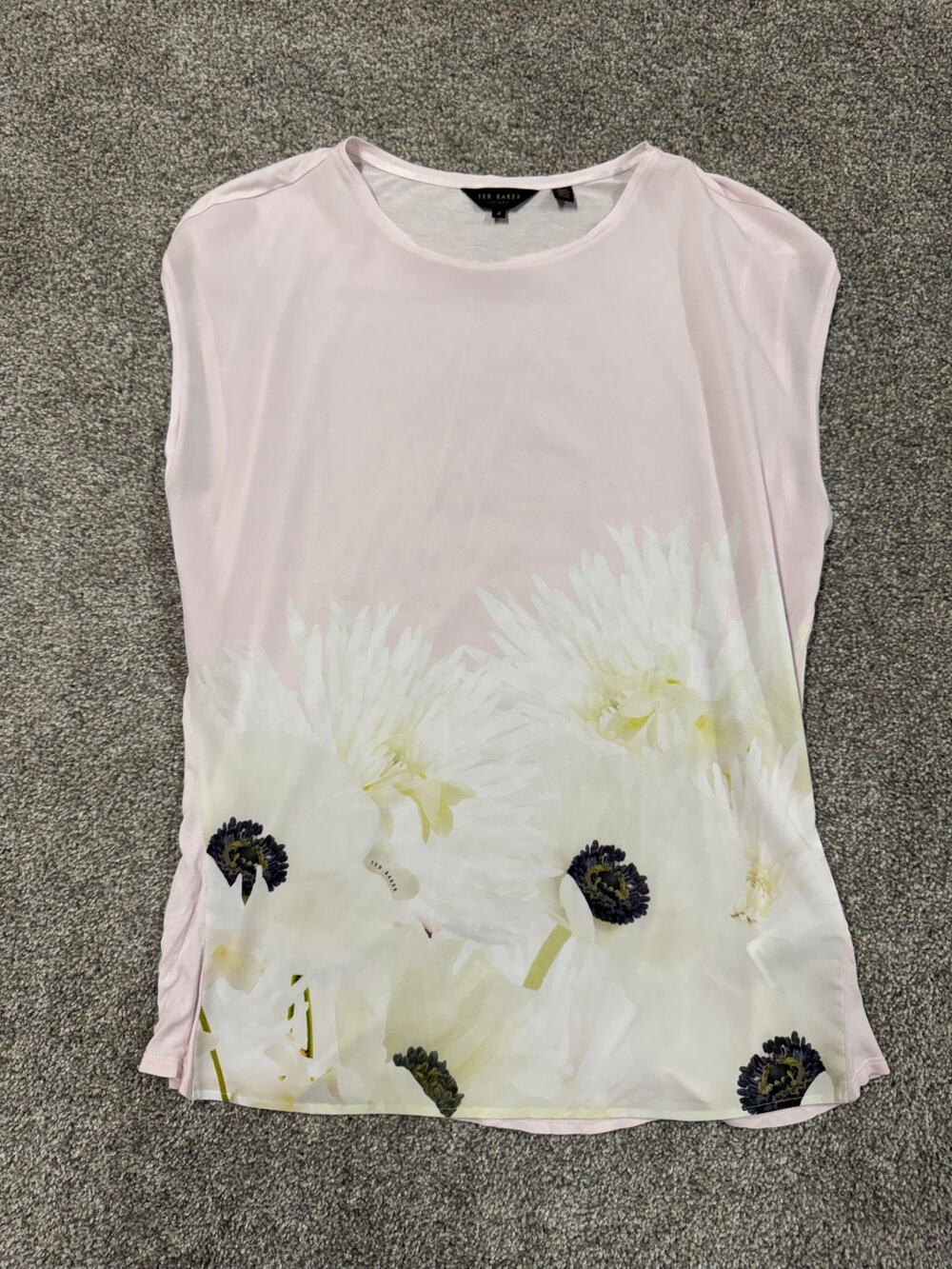 Ted Baker Pale Pink Floral Sleeveless Shell Top